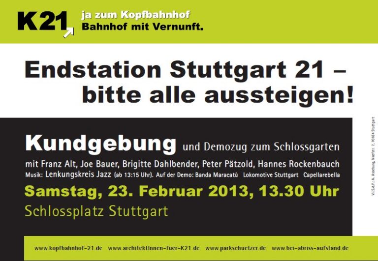 Endstation Stuttgart 21 – bitte alle aussteigen!